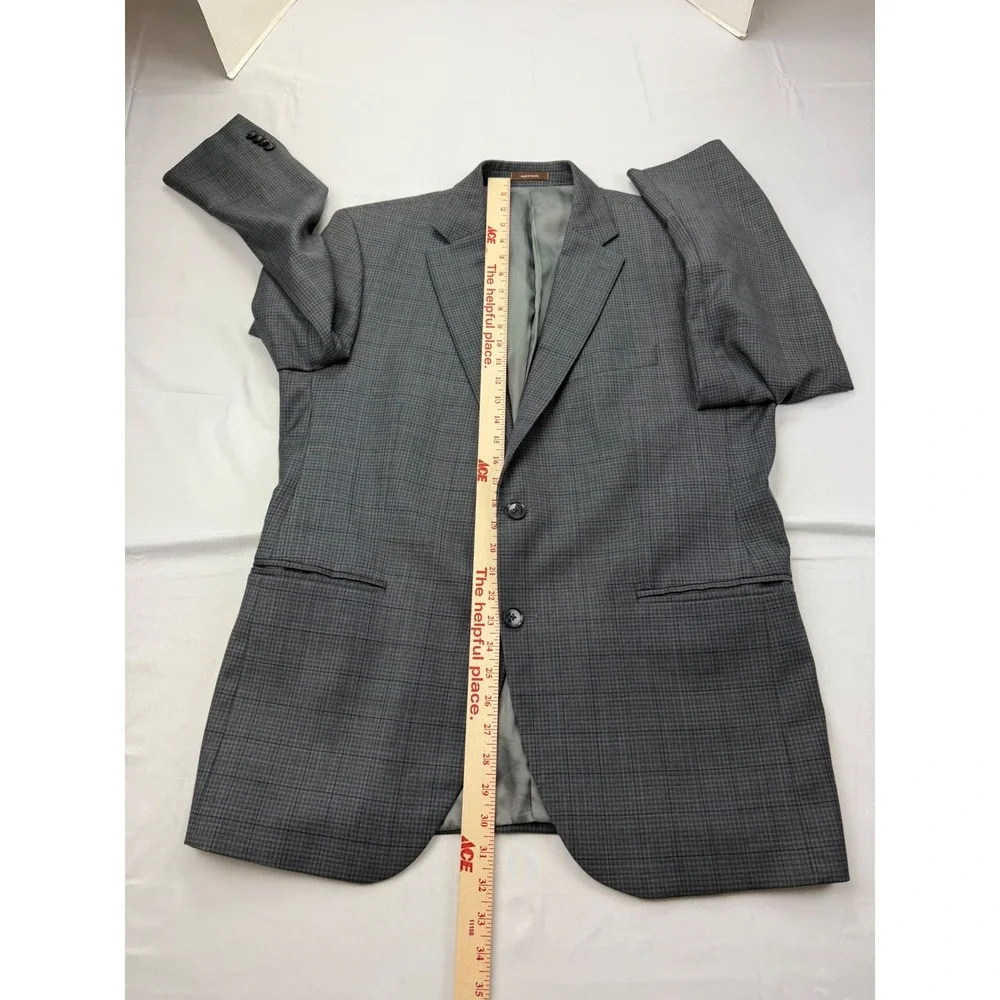 Peter Millar Blazer Mens 42R Grey Glen Check Plaid‎ 2-Button Sport Coat Canada